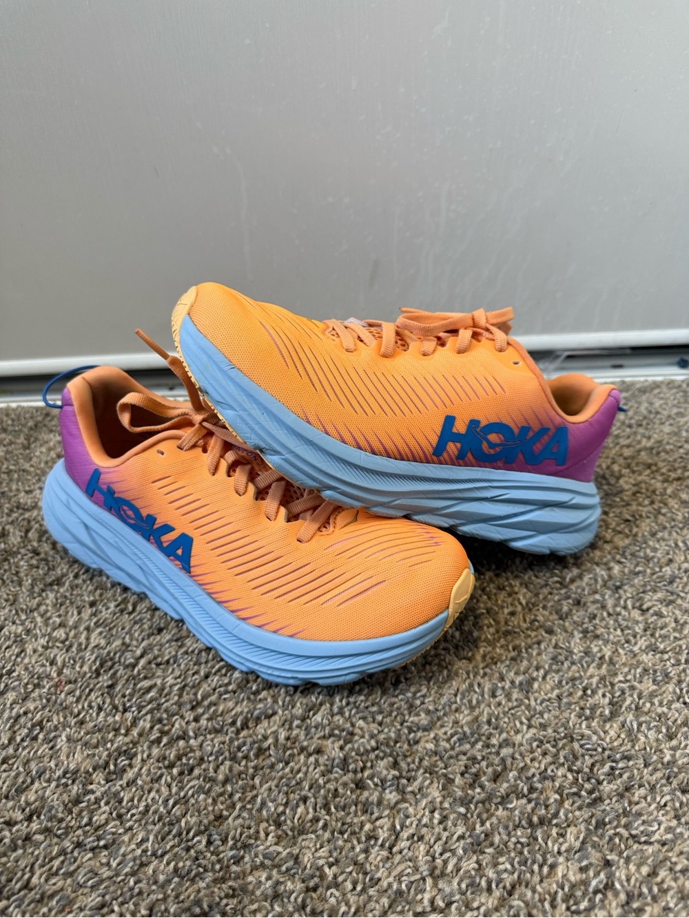 Hoka rincon 3 size 7.5D women’s Orange, Blue & Purple Athletic Sneakers - Picture 1 of 7